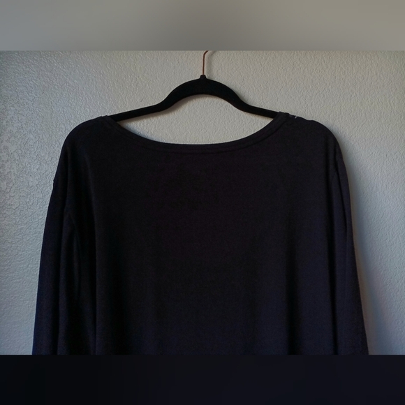 💜3/$25 Catherines 3X 26/28W Black and Silver Patterned Shirt - Picture 4 of 9